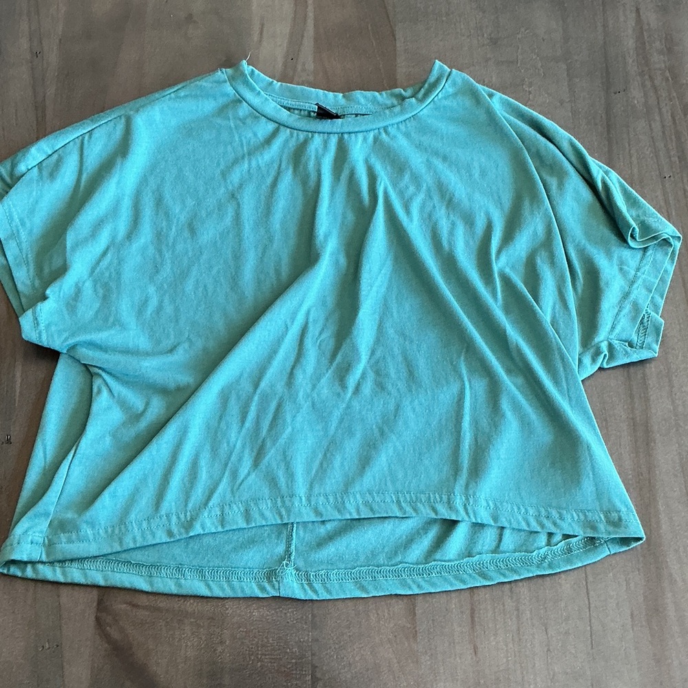 Casual Teal Women's semi crop Top